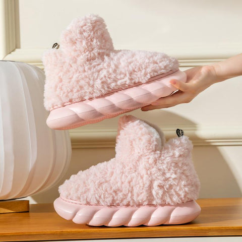 Unisex Cotton Slippers Warm Couple Snow Boots Winter-BS01012-Veeddydropshipping