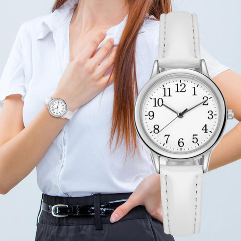 Quartz Watch Numerals Simple Leather Strap Lady Candy -JW00967-Veeddydropshipping