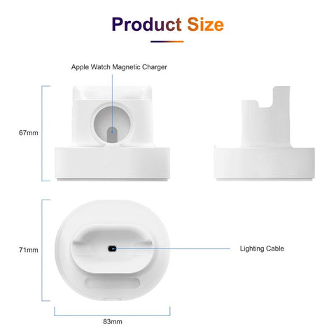 3 In 1 Phone Watch Earphone Silicone Charging Stand Holder for I Phone-PA00077-Veeddydropshipping