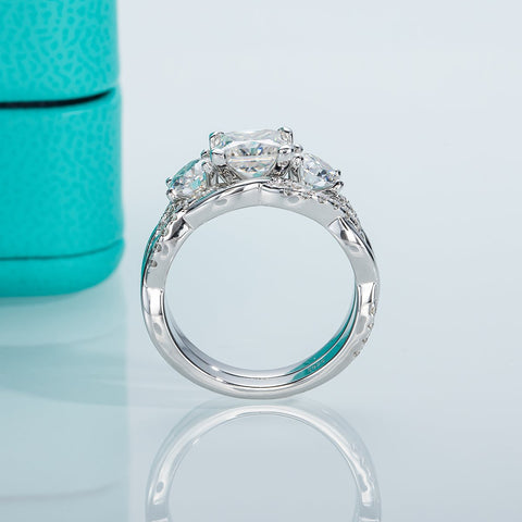 Moissanite Bridal Rings  925 Sterling Silver Engagement Wedding  Ring-JW00091- Veeddydropshipping