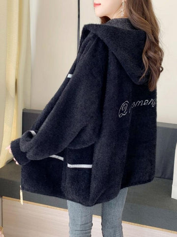 Winter Coat for Women Korean Style Loose Faux Mink Jacket-Veeddydropshipping