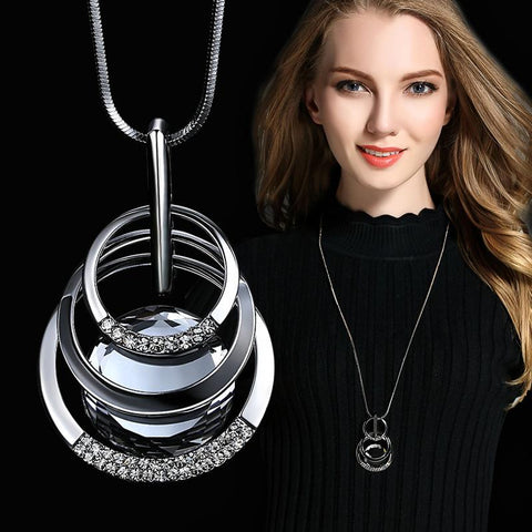 Chain Necklaces for Women Vintage Crystal Tassel Necklaces -JW01293-Veeddydropshipping