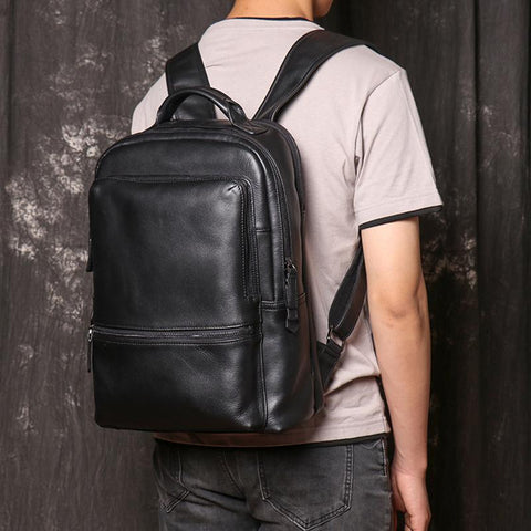 Leather Men and Women Backpacks Fashion Casual Laptop Bags-BS00346-Veeddydropshipping