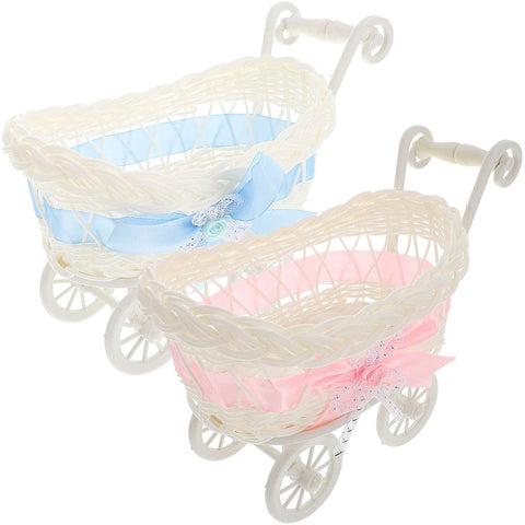 Imitation Rattan Woven Plush Dolls Trolley Candy Baskets Shopping Cart Kids-TB00396-Veeddydropshipping