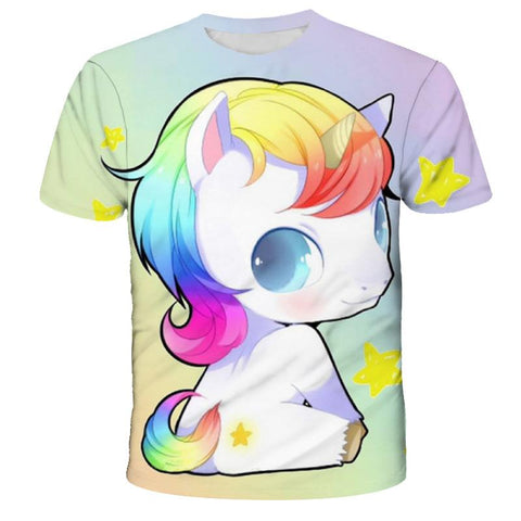 2023 New Summer Baby Boys Unicorn T shirt Cartoon Print Kids T-Shirts-TB01144-Veeddydropshipping