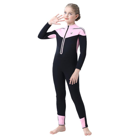 Kids Girl Neoprene Wetsuit with Fleece Liner Keep Warm 3.5mm Surf Diving Suit Boys -OS00269-Veeddydropshipping