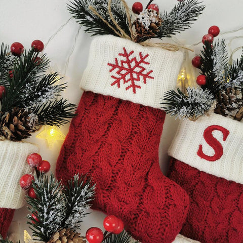 Christmas Knitting Socks A-Z Alphabet Pendant Socks-HA00763-Veeddydropshipping
