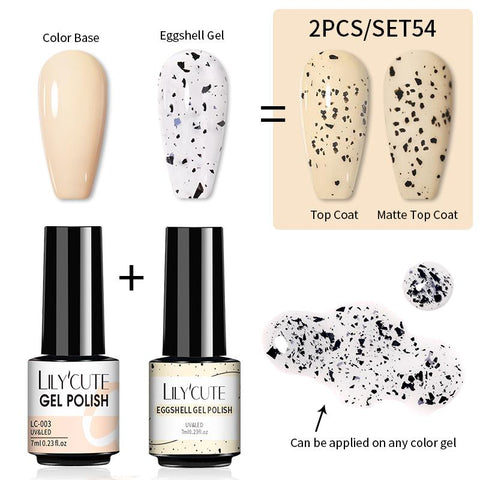 7ml Gel Nail Polish Semi Permanent Solid Eggshell Gel -BH01014-Veeddydropshipping