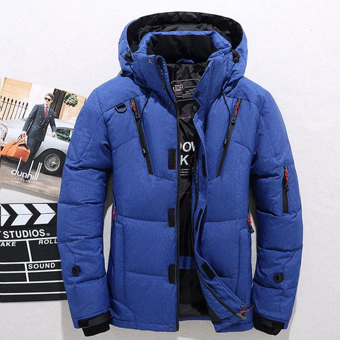 White Duck Down Jacket Warm Hooded Thick Down Jacket-MF01214-Veeddydropshipping