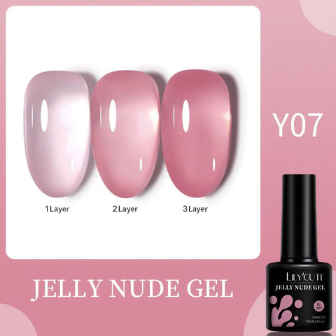 7ML Jelly Nail Gel Polish Pink Nude Color Gel Vernis Semi-BH01011-Veeddydropshipping
