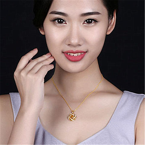 18 K Gold Necklace Crystal Jewelry Pendant Womens -JW00073-Veeddydropshipping