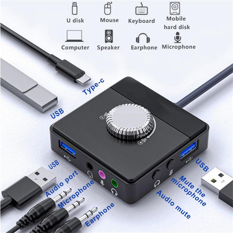 External Sound Card  Volume Adjustable Audio Adapter-CO00165-Veeddydropshipping