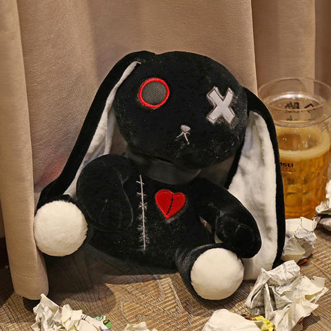 Dark Series Plush Rabbbit Toy Easter Bunny Doll Stuffed Gothic Rock-TB01553-Veeddydropshipping