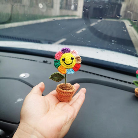 Handmade Crochet Cute Rainbow Car Accessories  Dashboard Interior-AM00057-Veeddydropshipping