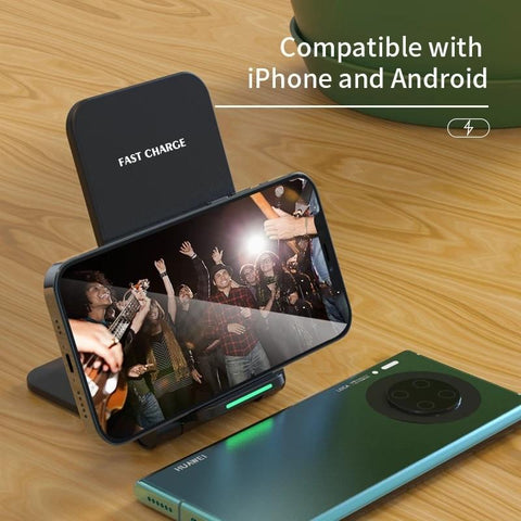 15W Wireless Charger Stand Pad for iPhone 14 13 12 11 Pro Max X Samsung Xiaomi Qi-PA01045-Veeddydropshipping