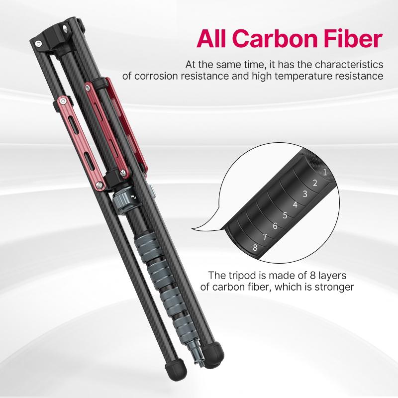 MT-49 1.9M Carbon Fiber Lighting Stand Portable Tripod Photography Light Stand-CE00287-Veeddydropshipping