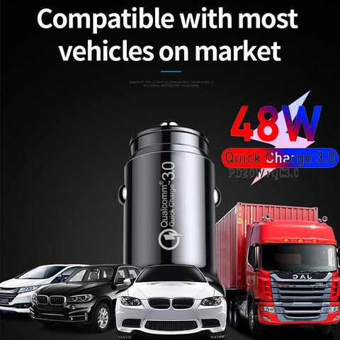 48W Mini USB Car Charger Dual USB type-c-PA01180-Veeddydropshipping