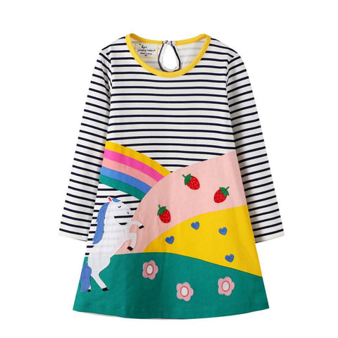 Jumping Meters Princess Girls Dresses Bee Print Party Baby Clothes-TB00878-Veeddydropshipping