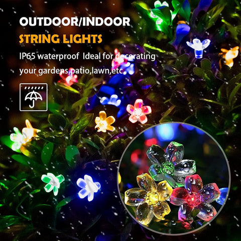 12m 50 Flower Waterproof Solar Led Light Outdoor Christmas-TI00843-Veeddydropshipping