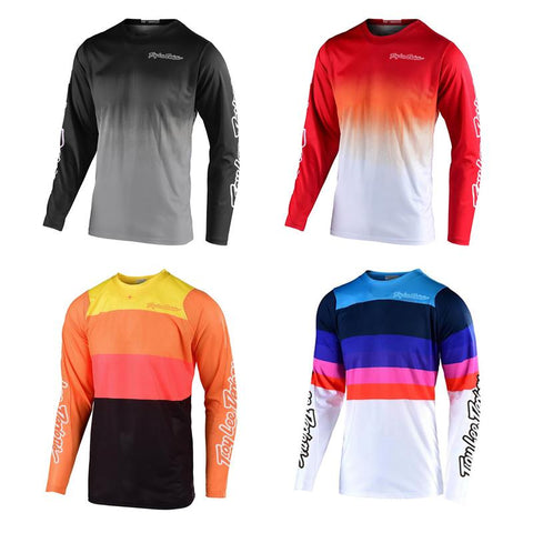 Free shipping gradient colorful motocross racing suit downhill jersey mountain bike -OS01218-Veeddydropshipping