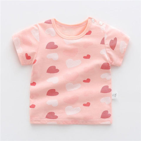 2023 Summer Shorts Sleeve Baby Girls T-shirts Cartoon Printed Toddler Girl-TB00971-Veeddydropshipping