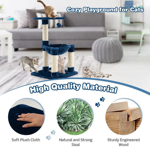 Stable Safe Structure Cat Toys Multi-level Cat Tree-HA01443-Veeddydropshipping