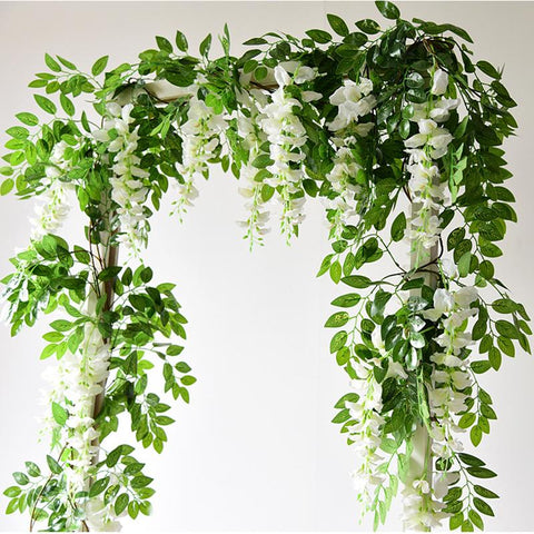 Flower String Artificial Wisteria Vine Garland Plants-HA00727-Veeddydropshipping