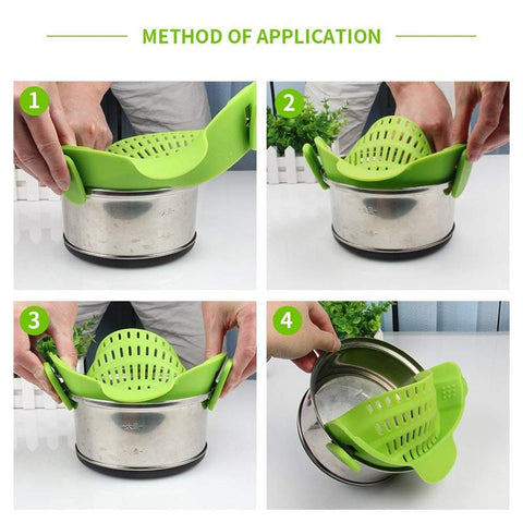 Clip-on Pan Pot Strainer Anti-spill Pasta Pot Strainer-HA01334-Veeddydropshipping