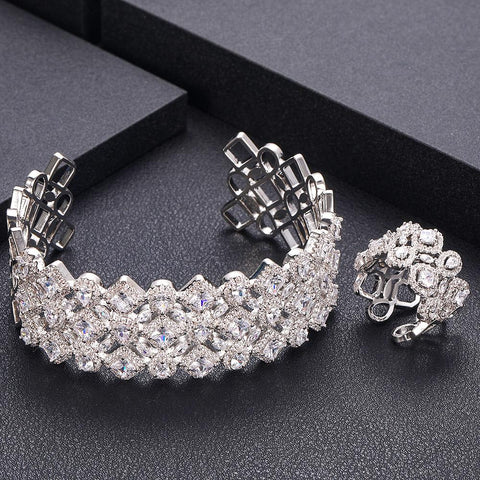 luxury Unique African  Zircon Crystal CZ Dubai Bridal Jewelry Set -JW00312-Veeddydropshipping