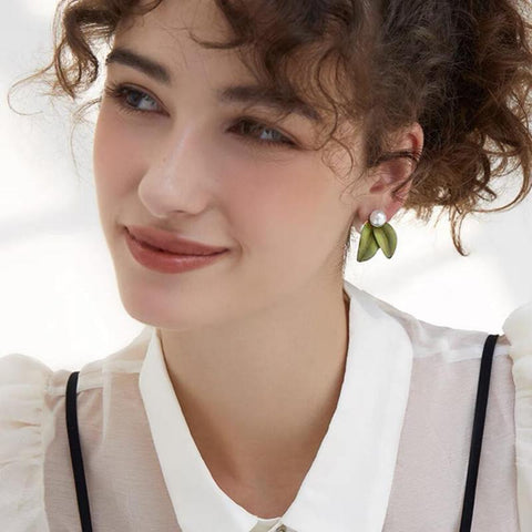 pearl  Stud Earrings  Flower  Earrings Ins Girl New Fashion -JW01454-Veeddydropshipping
