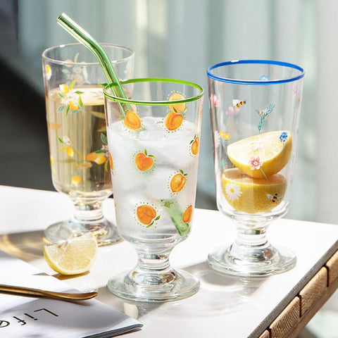 Clear Bar Drinking Goblet Penh Printed Glass Cup-HA01283-Veeddydropshipping