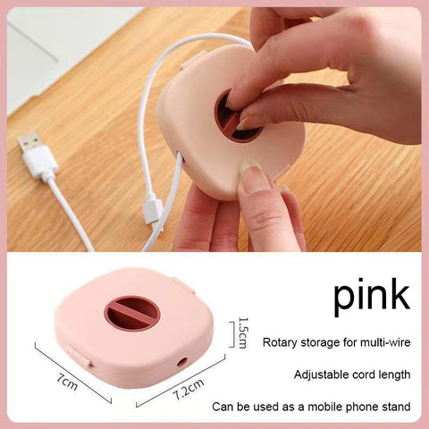 FLOVEME Cable Organizer Rotating Cable Winder Box Plastic Portable Wire Storage Case Phone-PA00924-Veeddydropshipping