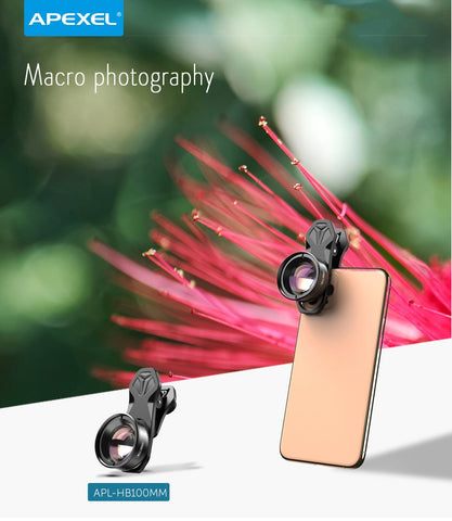 APEXEL 100mm Macro Lens Camera Phone Lens 4K HD Super Macro Lenses CPL Star Filter-PA00668-Veeddydropshipping