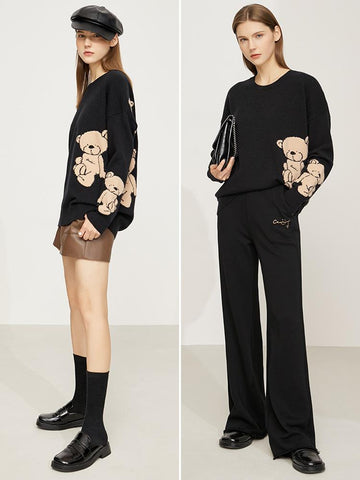 Minimalism Sweater For Women Fashion Bear Printed-WF00087-Veeddydropshipping