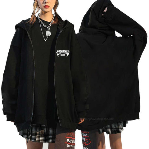 Anime Chainsaw Man Sweatshirts Denji Hooded Hoodies Makima Zipper Jacket-TB01338-Veeddydropshipping