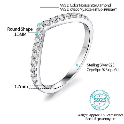 925 Moissanite Diamond Rings Jewelry Women Engagement -JW00026-Veeddydropshipping