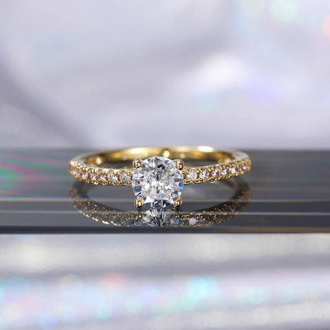Round Zirconia Luxury Engagement Rings Elegant Jewelry  -JW00580-Veeddydropshipping