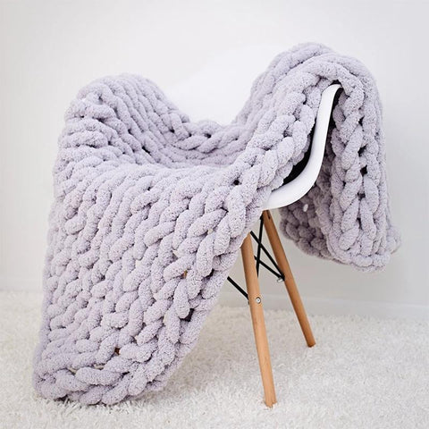 Soft Handmade Weaving Thick Yarn Blanket-HA00447-Veeddydropshipping