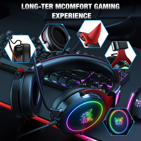 X10 RGB Wired Gaming Headset with Detachable Horn-CE01076-Veeddydropshipping