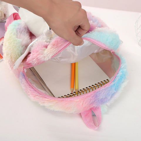 Cartoon Unicorn Doll Decor Plush Books Bag School Bags for-BS00067-Veeddydropshipping