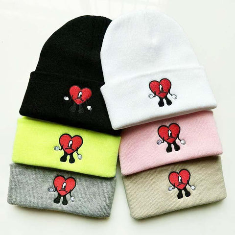 Autumn Winter Warm Hat Bad Bunny Embroidery-MF00990-Veeddydropshipping