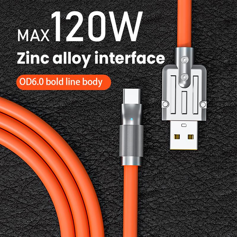 120W Super Fast Charging Cable USB Type C  Silicone Cable-Veeddydropshipping
