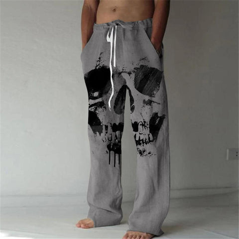 Straight Trousers 3D Print Elastic Drawstring Design-MF00354-Veeddydropshipping