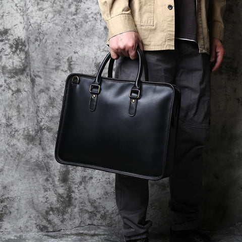 Retro Top Layer Cowhide Laptop Bag Crazy Horse Leather-BS00474-Veeddydropshipping