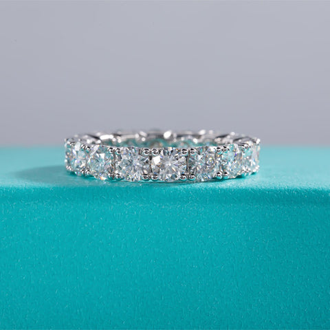 4mm D Color Moissanite Eternity Band Ring 925 Sterling Silver -JW00004-Veeddydropshipping