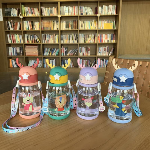 Water Sippy Cup Antler Creative Cartoon Feeding Cups-HA01269-Veeddydropshipping