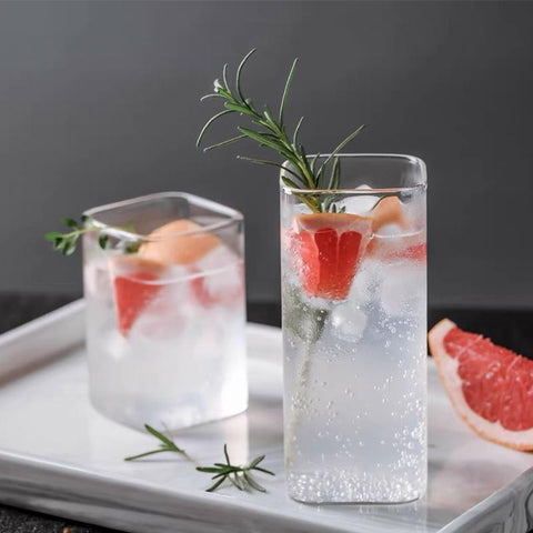 Square Glass Cup Mug Heat-Resistant Water Cups-HA01278-Veeddydropshipping