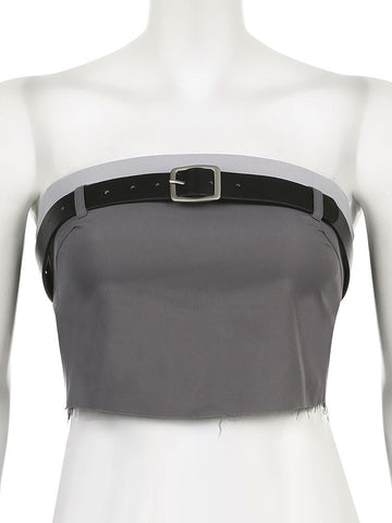 Banadge Corset Top Sleeveless Strapless Cargo Mini Vest-Veeddydropshipping