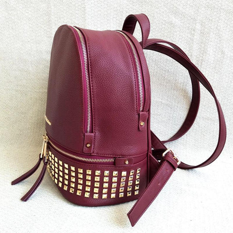 PU leather women&#39;s bag rivet women&#39;s backpack-BS00024-Veeddydropshipping