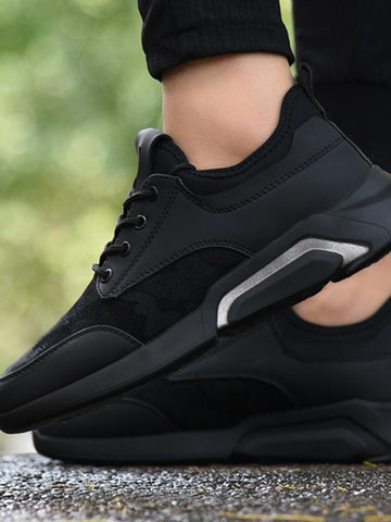 Black Fashion Jogging Trainers Flat Casual Comfortable-BS01382-Veeddydropshipping